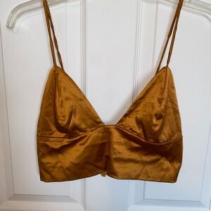 Lulu's Satin Bralette in Rust Brown